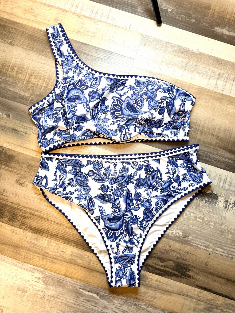 Tankini Blue White Paisley Paisley Two Piece Sz 3X NWT